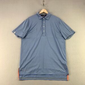 RLX Ralph Lauren Golf Polo Shirt Mens XL Blue Striped Performance Wicking